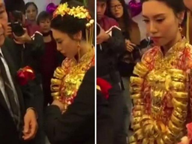 Lấy đại gia 70 tuổi, cô dâu trẻ được tặng 20kg vàng đeo trĩu cổ nhưng mặt vẫn đượm buồn