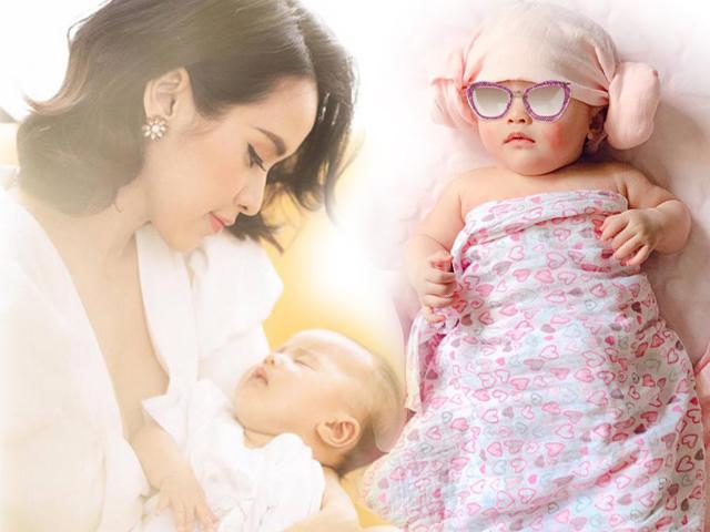 Không giấu mặt con nhưng Tú Vi luôn có luật che chắn ngầm mỗi khi chụp ảnh