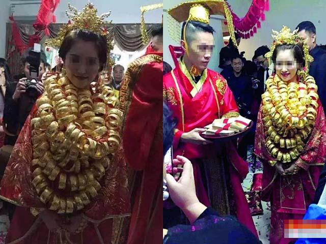 Cưới đại gia 9x, cô dâu xinh đẹp đeo vàng nặng trĩu amp;#34;suýt gãy cổamp;#34; - 3