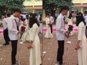 Yêu - Khai giảng cuối cùng của cấp 3, cậu bạn cầm bó hồng nhung tỏ tình với crush