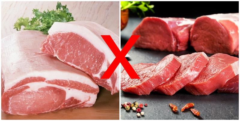 2. Thịt lợn - thịt bò: khi kết hợp sẽ làm mất đi hàm lượng dinh dưỡng cần thiết.
