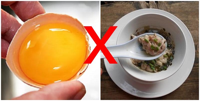5. Lòng đỏ trứng gà - óc heo: làm tăng cholesterol gây tác động xấu cho bé.
