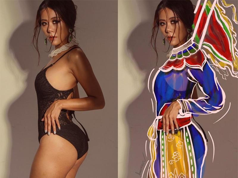 Fans sợ Nam Thư diện bikini lạnh nên vẻ thêm quần áo cổ trang cho cô. 
