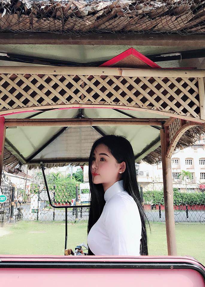 khong can dap hang hieu, hoa hau ngan anh dien ao dai khoe 3 vong van rat xinh - 3