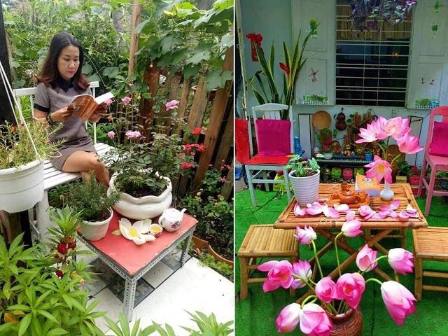 Ngắm khu vườn 200m² ngập hoa trái đẹp ngất ngây làm từ đồ dùng bỏ đi của mẹ Việt