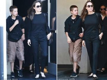 Mới 12 tuổi nhưng cô con gái tomboy Shiloh của Angelina Jolie đã "trổ mã" cao gần ngang ngửa mẹ