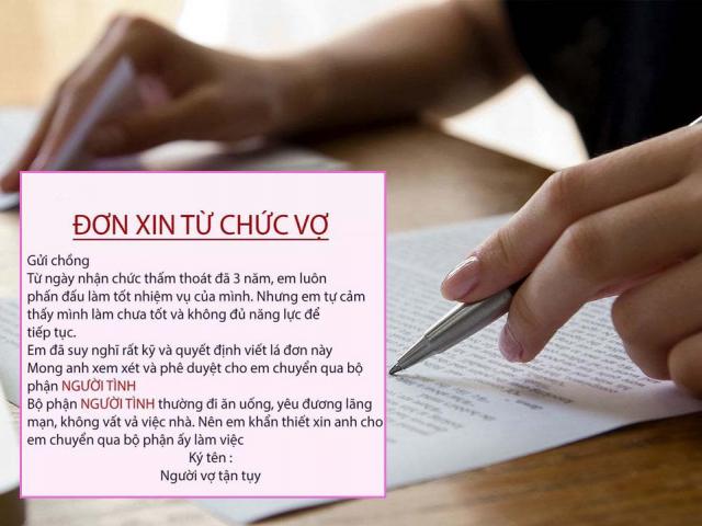 Rộ trào lưu gửi Đơn xin từ chức vợ, phản ứng của các ông chồng khiến tất cả bất ngờ