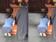 Tin tức - Mặc quần mỏng dính đi chùa, người phụ nữ để lộ "mồn một" nội y vô cùng phản cảm