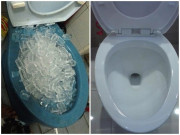 Nhà đẹp - Mua túi đá lạnh đổ ngập bồn cầu, thành quả bất ngờ khiến ai nhìn cũng sốc