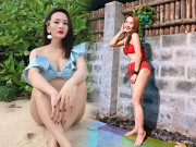 Thời trang - Hết diện váy điệu đà, Bảo Thanh giờ chuyển sang “đốt mắt” fan với bikini đỏ rực cả khung hình