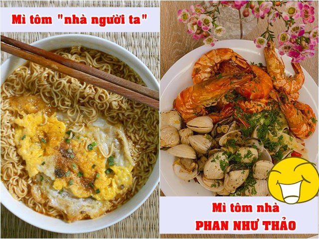 Mì tôm nhà người ta và của chồng Phan Như Thảo nấu cho vợ sao khác một trời một vực!