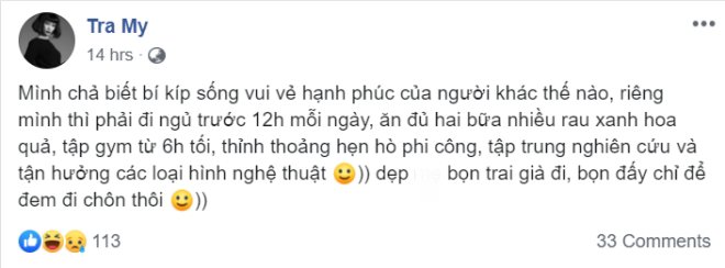 Trà My “Thương nhớ ở ai” tuyên bố thích hẹn hò phi công trẻ, trai già đáng “đem đi chôn” - 2