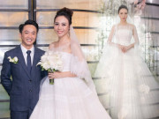 Thời trang - Vợ Cường Đô La xinh đẹp như nữ thần với chiếc váy cưới xếp tầng tuyệt đẹp