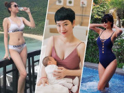 Bà bầu - Mới đẻ chẳng kiêng cữ, dàn mỹ nhân Việt vô tư mặc đồ "mát mẻ" khoe dáng đẹp sau sinh