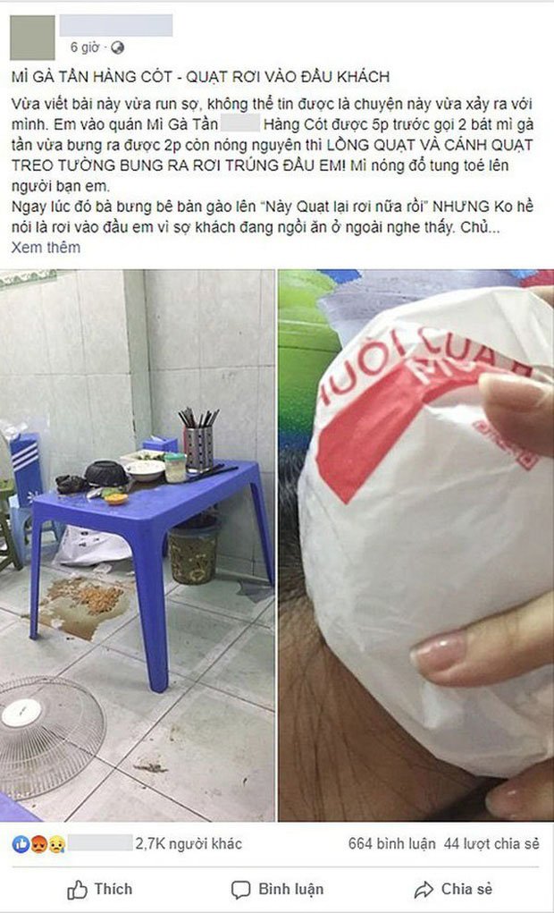 nu khach hang buc xuc vi bi quat roi trung dau, chu quan len tieng: "co su hieu lam" - 1