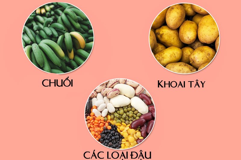 Tinh bột kháng, được tìm thấy trong thực phẩm thực vật như khoai tây, gạo, các loại đậu, chuối xanh và ngũ cốc giúp cải thiện đại tràng bằng cách tăng hệ vi sinh đường ruột.
