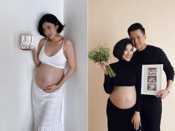 Yumi Dương mang bầu 7 tháng: Ba vòng gần bằng nhau, chân sắp đi "hai hàng"