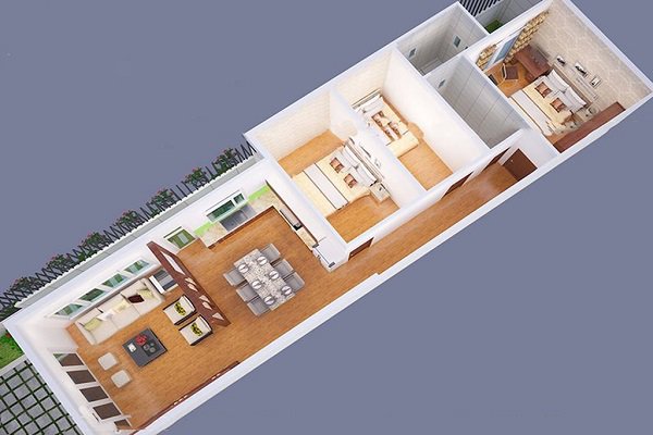 Những mẫu thiết kế nhà cấp 4 mái bằng 2-3 phòng ngủ, nhà đông người nên xây - 16