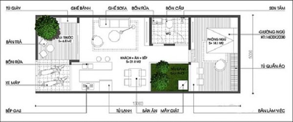 Những mẫu thiết kế nhà cấp 4 mái bằng 2-3 phòng ngủ, nhà đông người nên xây - 19