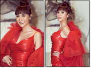 Á hậu Hoàng Hạnh diện váy xẻ đùi khoe chân thon 1m15 tại sự kiện