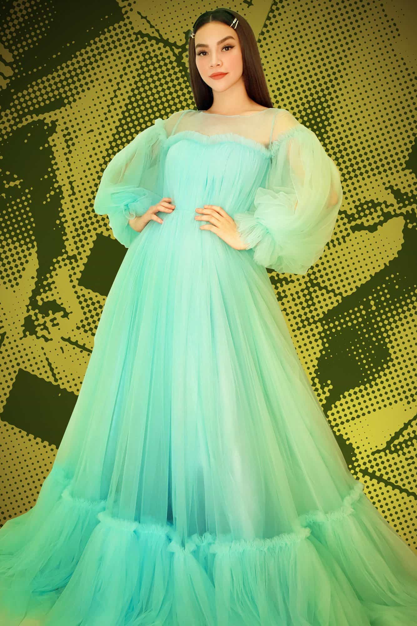 Váy dạ hội công chúa màu xanh dương - BiAn