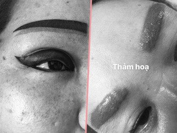 Xăm xong lông mày, cô gái khóc thét không dám ló mặt ra khỏi nhà nhìn ai