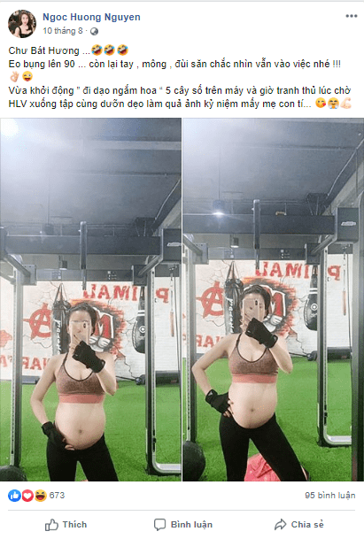 Mang bầu mà dáng vẫn sexy, vợ 9X của MC Thành Trung tiết lộ tập gym 2 tiếng mỗi ngày