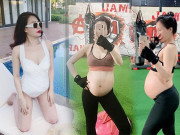 Làm đẹp - Mang bầu mà dáng vẫn sexy, vợ 9X của MC Thành Trung tiết lộ tập gym 2 tiếng mỗi ngày