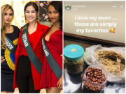 Sao Việt - Á hậu Hoàng Hạnh xúc động khi được mẹ chuẩn bị lạc rang, ruốc làm hành trang thi quốc tế