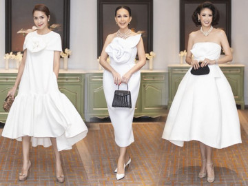 Dàn mỹ nhân Việt xúng xính váy áo lộng lẫy tại tiệc kỷ niệm 25 năm ngày cưới của Diễm My