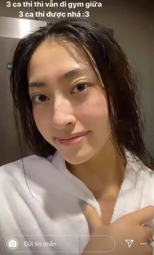 Đang mùa thi cử mà sợ béo, Lương Thuỳ Linh chăm chỉ tranh thủ ca trưa trốn đi tập gym - 1