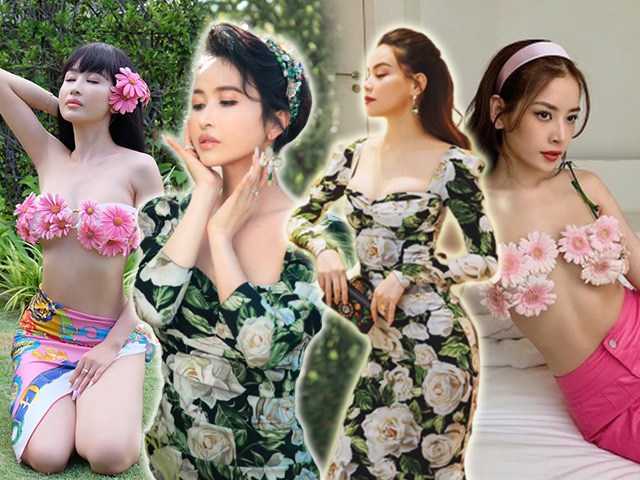 Diện lại chiếc váy hoa đối đầu Hà Hồ, vợ 2 đại gia Minh Nhựa hóa bà hoàng sang chảnh