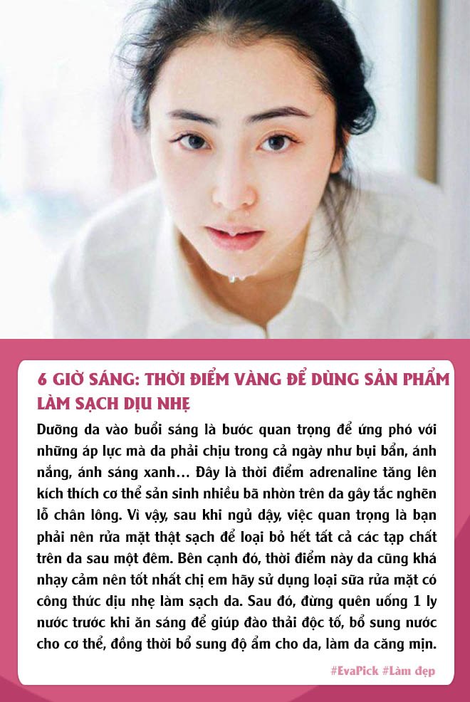 cham da dep dinh cao voi 6 khung giờ vàng, co 1 moc can than skincare thành công cốc - 1