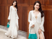 Thời trang - Ngỡ ăn điểm với đầm xẻ ngực, đâu ngờ dáng váy thùng thình làm Lưu Hương Giang như mang bầu