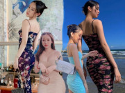 Thời trang - Đụng hàng váy hoa, hot girl Thúy Vi bị em gái Ngọc Trinh lấn át