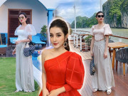 Thời trang - Đừng học Huyền My mặc áo tay phồng với quần ống rộng, thể nào nàng cũng luộm thuộm, giấu dáng