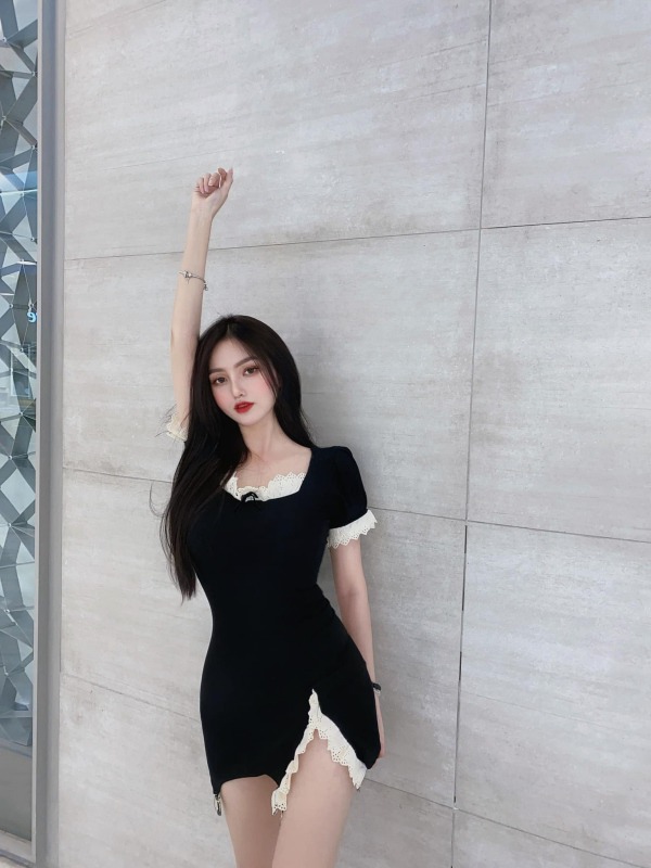 Giảm giá Váy thun hai dây cổ vuông bó sát ôm body gợi cảm tôn dáng style  sexy Hàn Quốc hè 2020 - Mua Thông Minh