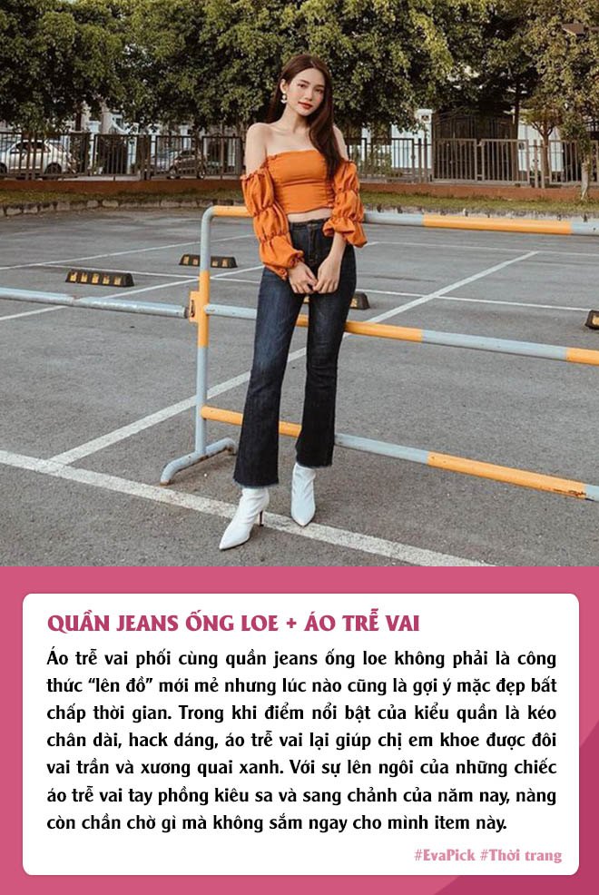 dien quan jeans ong loe de keo chan, chi em can phoi dung ao de co ve ngoai sang xin - 1