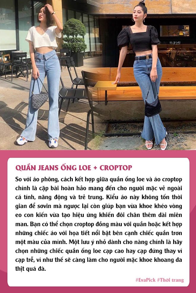 dien quan jeans ong loe de keo chan, chi em can phoi dung ao de co ve ngoai sang xin - 6