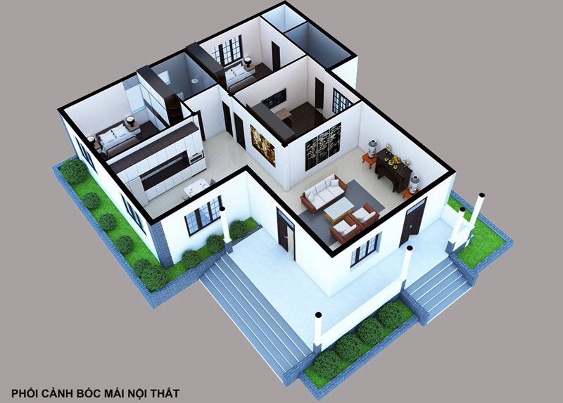 20+ mẫu nhà cấp 4 mái thái đẹp, giá rẻ được ưa thích nhất 2020 - 18