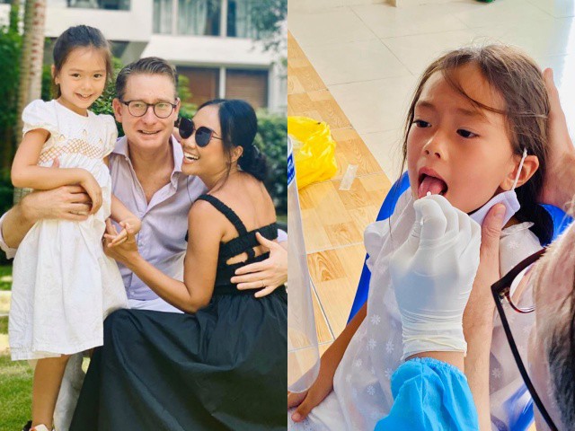 Hoãn lễ kỉ niệm 8 năm cưới, vợ chồng Đoan Trang dẫn con gái đi xét nghiệm, tự cách ly
