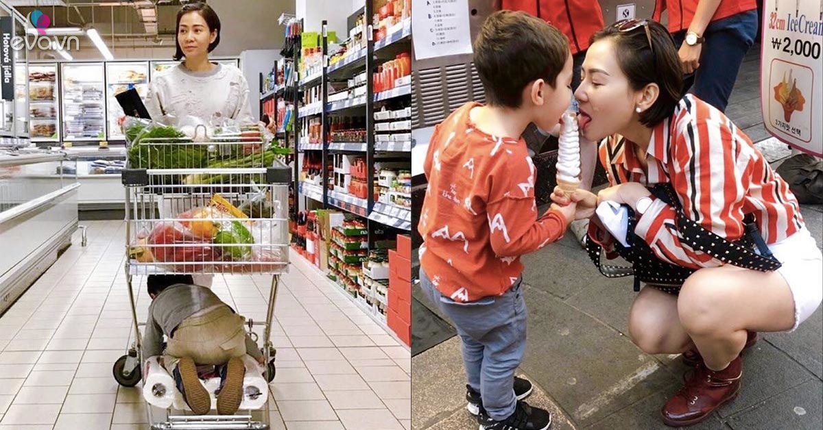 Thu Minh chụp ảnh bên con cực yêu nhưng nếu mùa dịch mẹ nên hạn chế hành động này
