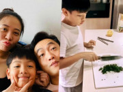 Làm mẹ - Sắp có thêm em, con trai Cường Đô La 10 tuổi đã vào bếp nấu ăn cho mẹ