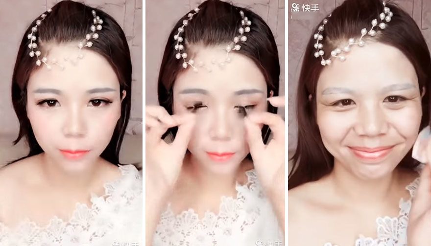 Gái xinh tiktok tẩy trang làm bao người ngã ngửa: độn mũi gọt cằm chỉ bằng son phấn - 7