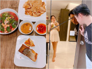 Bếp Eva - Dương Khắc Linh nấu ăn cho vợ mang thai đôi, bà bầu Hồ Ngọc Hà lập tức vào bình luận