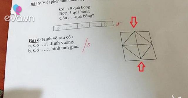 Con làm bài toán đáp số 6 hình vuông bị phê sai, phụ huynh đến hỏi cô thì xấu hổ