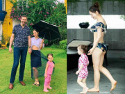 Làm mẹ - Chiều cao thật của con gái Lan Phương lộ rõ khi đứng cạnh mẹ nấm lùn và bố Tây 2m