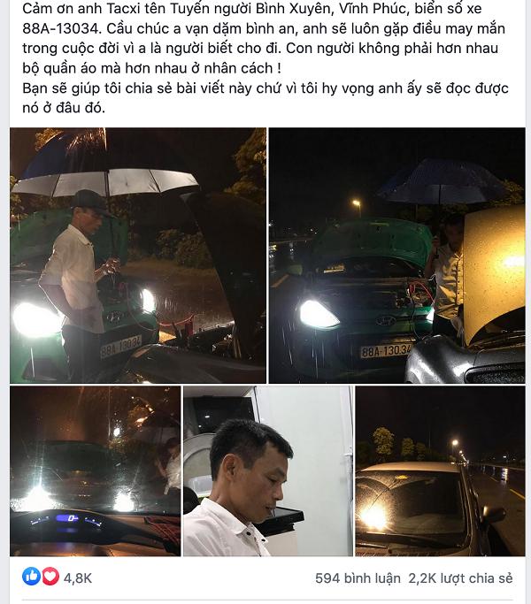 2 lần giúp người gặp chuyện giữa đêm mưa tầm tã, anh tài xế khiến triệu người xúc động - 1