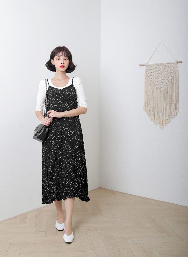Váy Hai Dây Hoa Nhí/ Áo Khoác Cardigan Mỏng HT01 Phong Cách Hàn Quốc - Váy  Fashion
