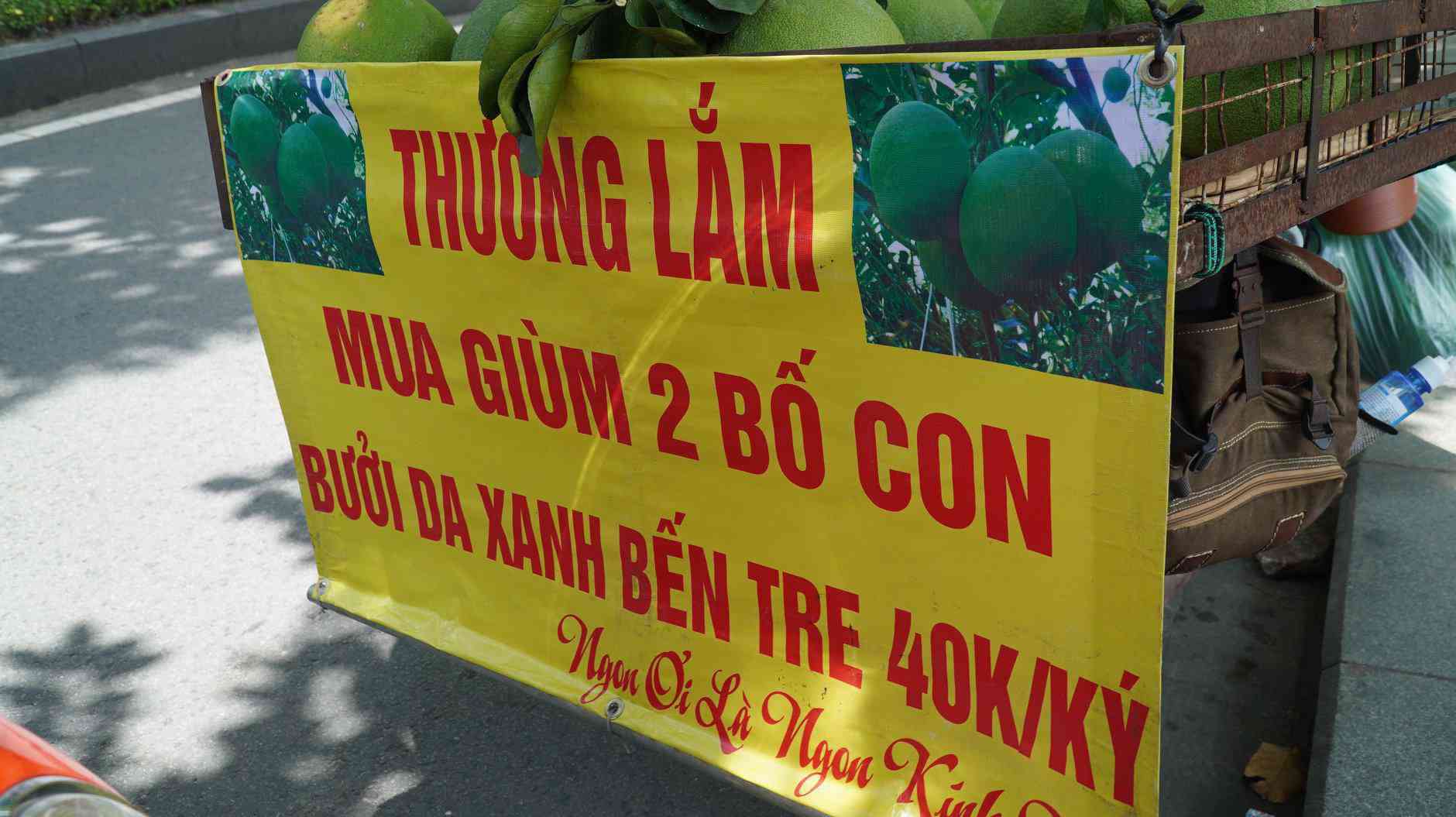 Trăm người mua ủng hộ 2 bố con bán hoa quả với tấm biển độc đáo ở vỉa hè SG - 4